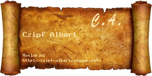 Czipf Albert névjegykártya