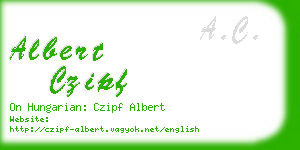albert czipf business card